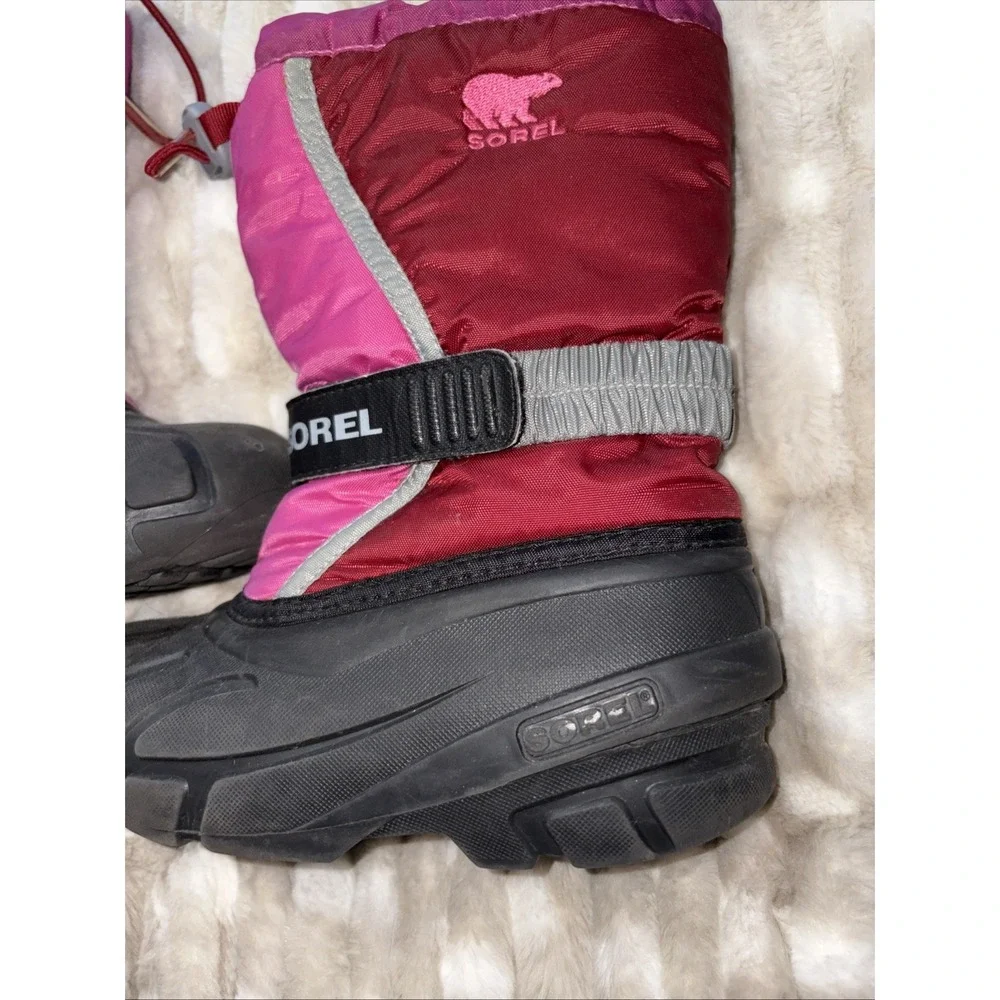 Sorel Flurry Waterproof Winter Snow Boots Pink Red NY1810-660 Girl Youth Size 13